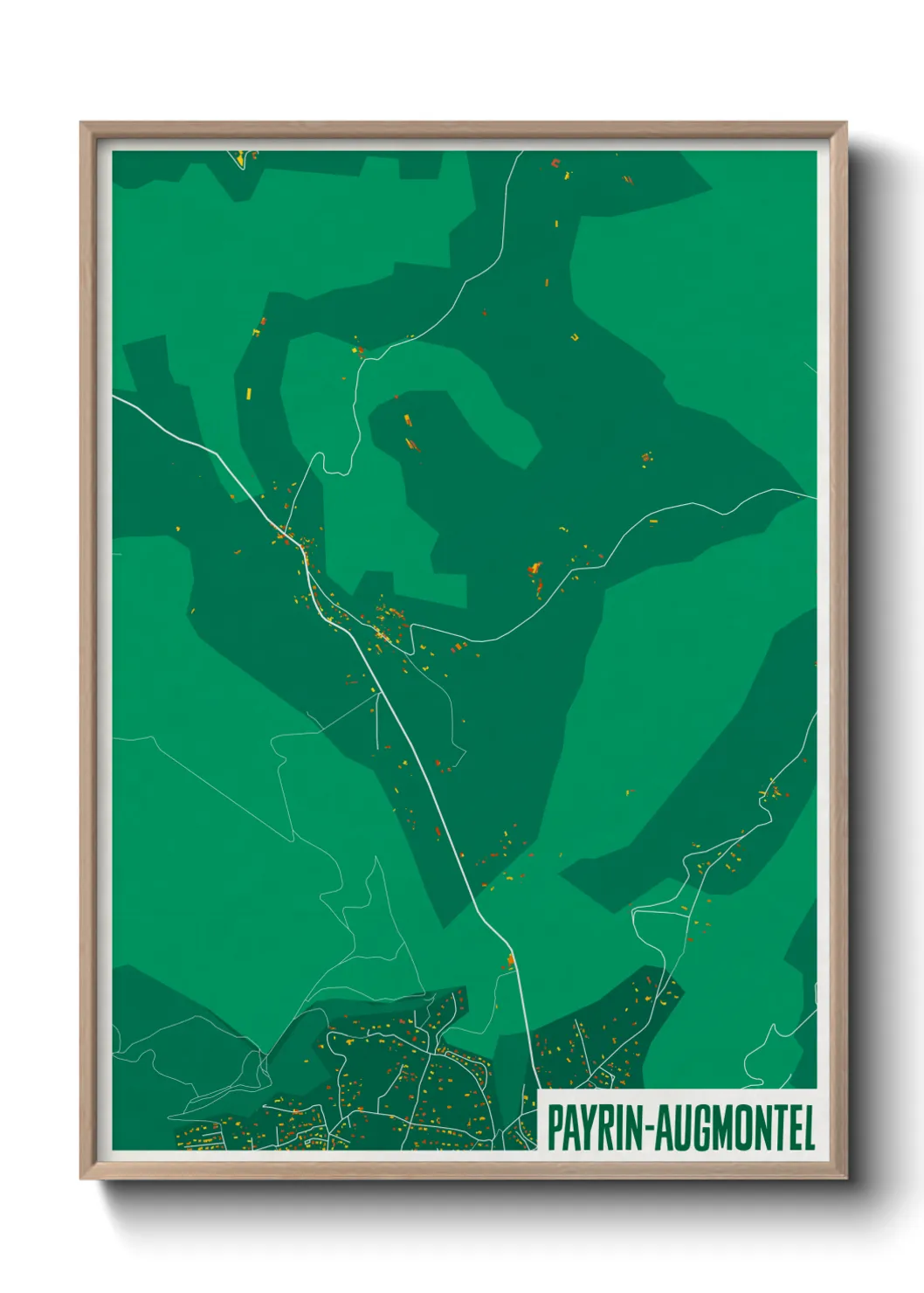 Une affiche de carte sur Payrin-Augmontel