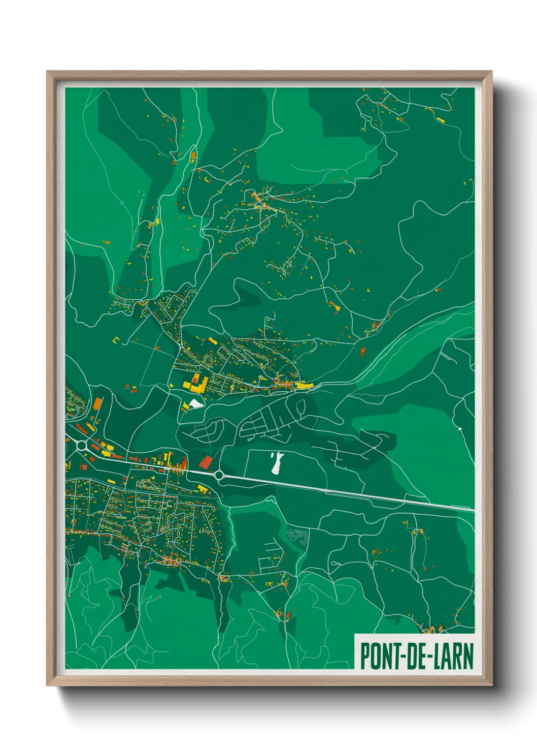 Une affiche de carte sur Pont-de-Larn