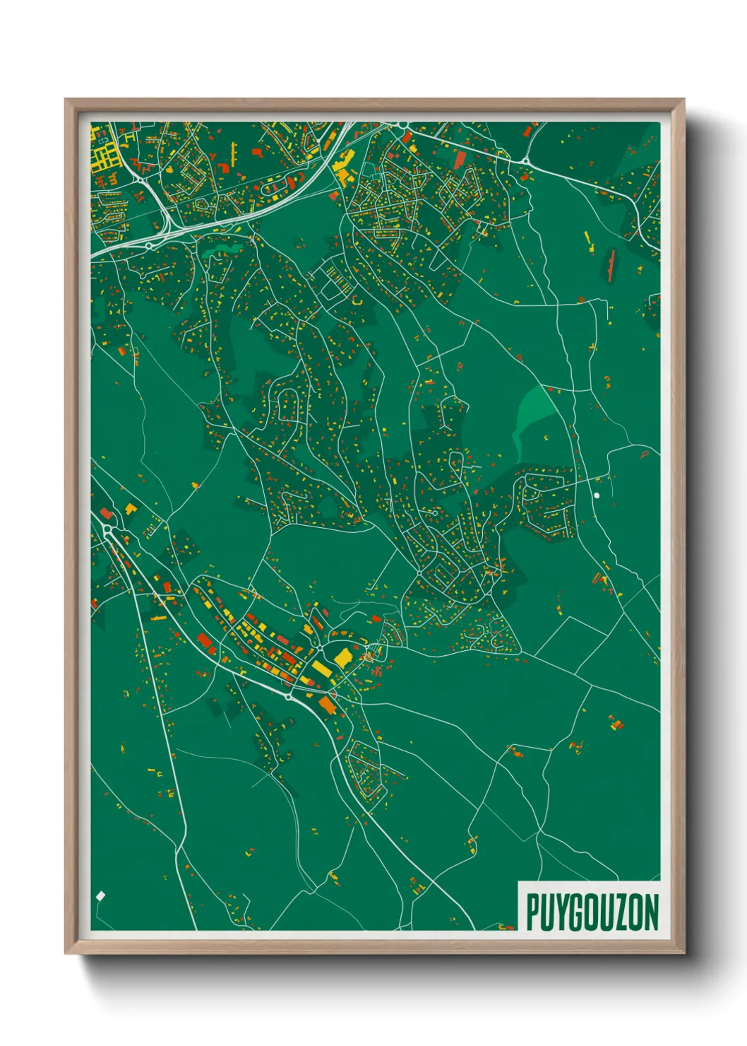 Une affiche de carte sur Puygouzon