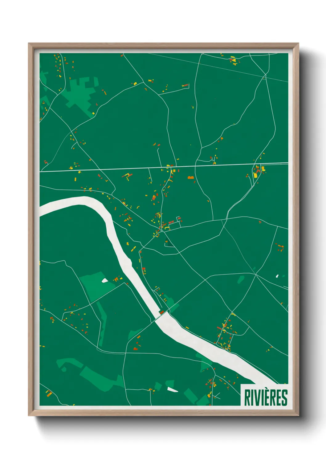 Une affiche de carte sur Rivières