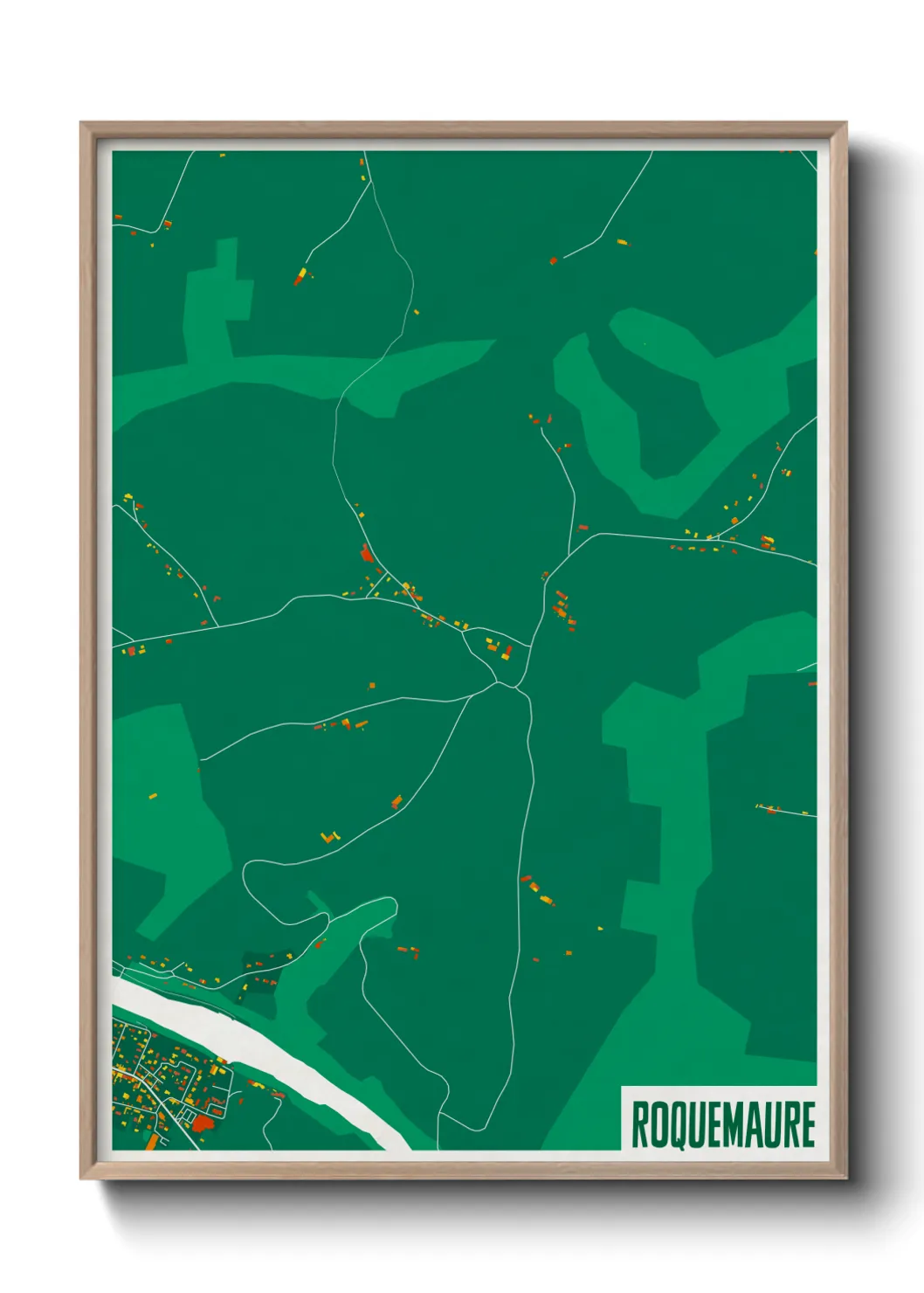 Une affiche de carte sur Roquemaure