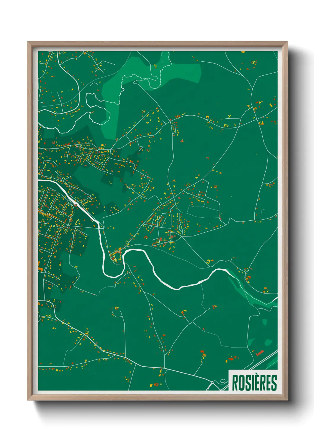 Une affiche de carte sur Rosières
