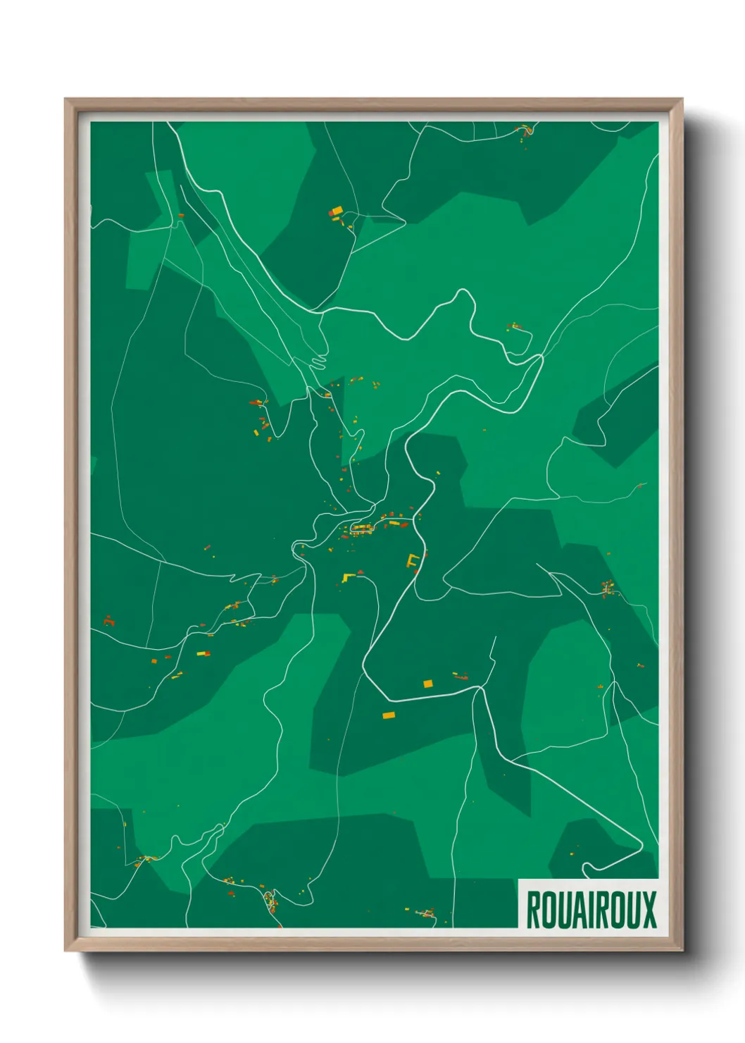 Une affiche de carte sur Rouairoux