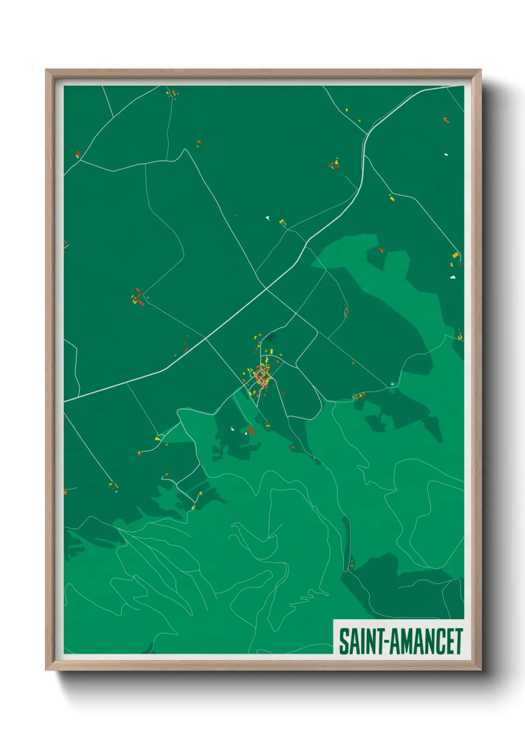 Une affiche de carte sur Saint-Amancet