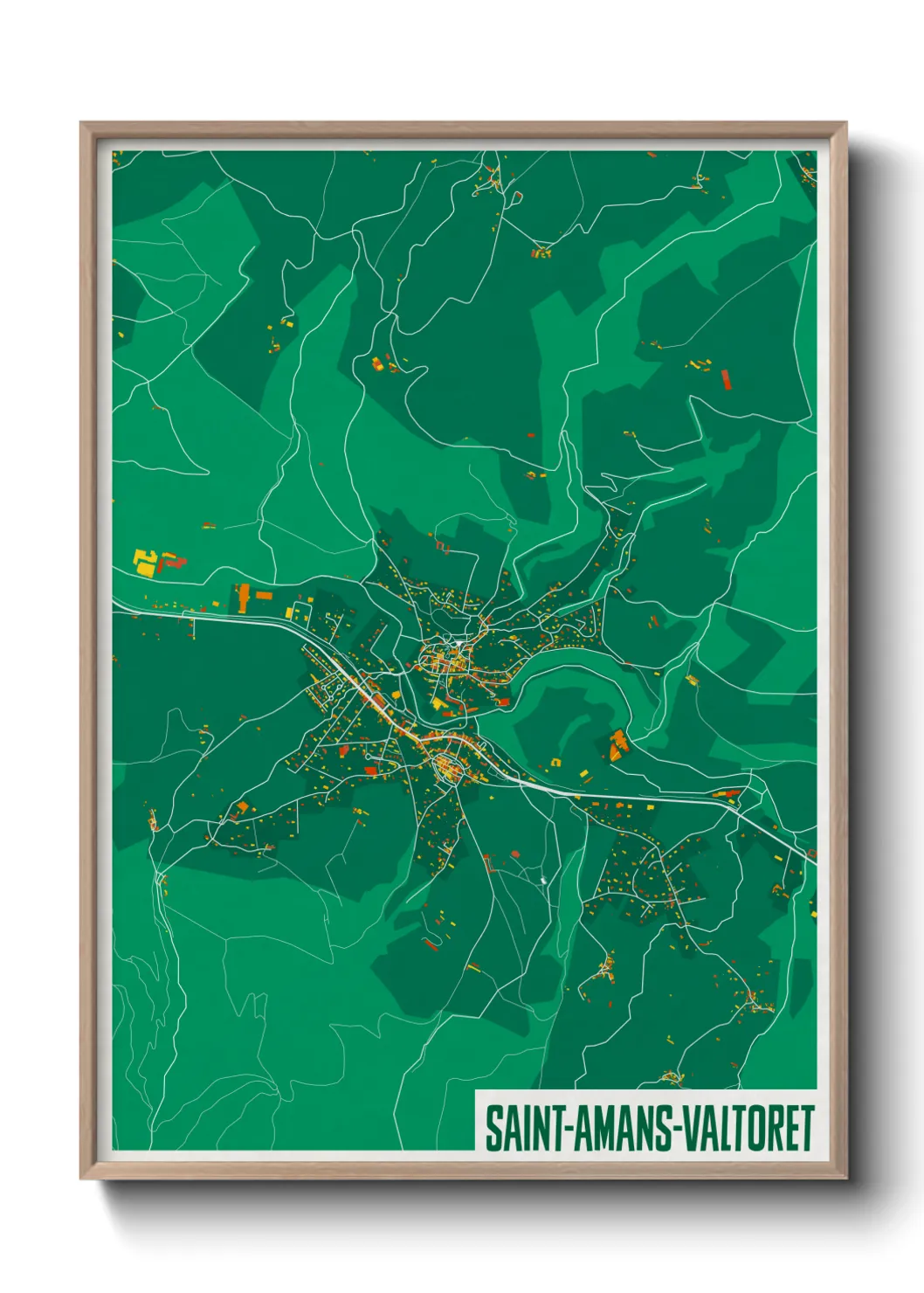 Une affiche de carte sur Saint-Amans-Valtoret