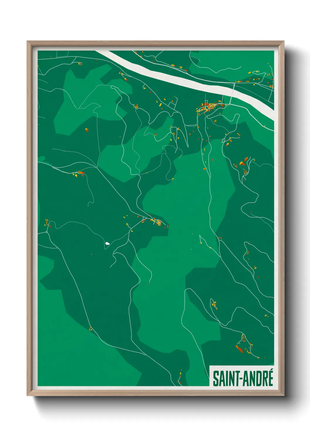 Une affiche de carte sur Saint-André