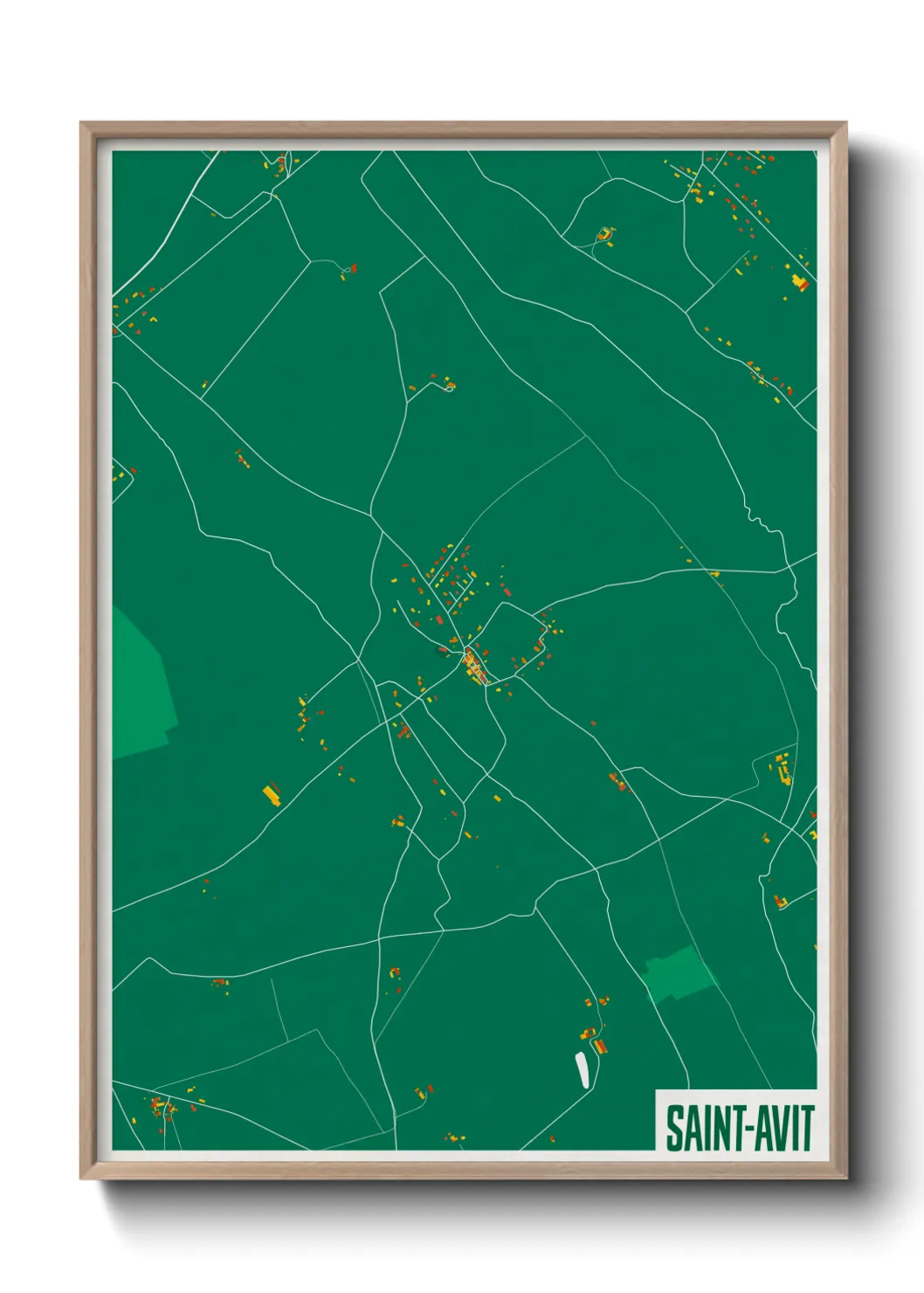 Une affiche de carte sur Saint-Avit