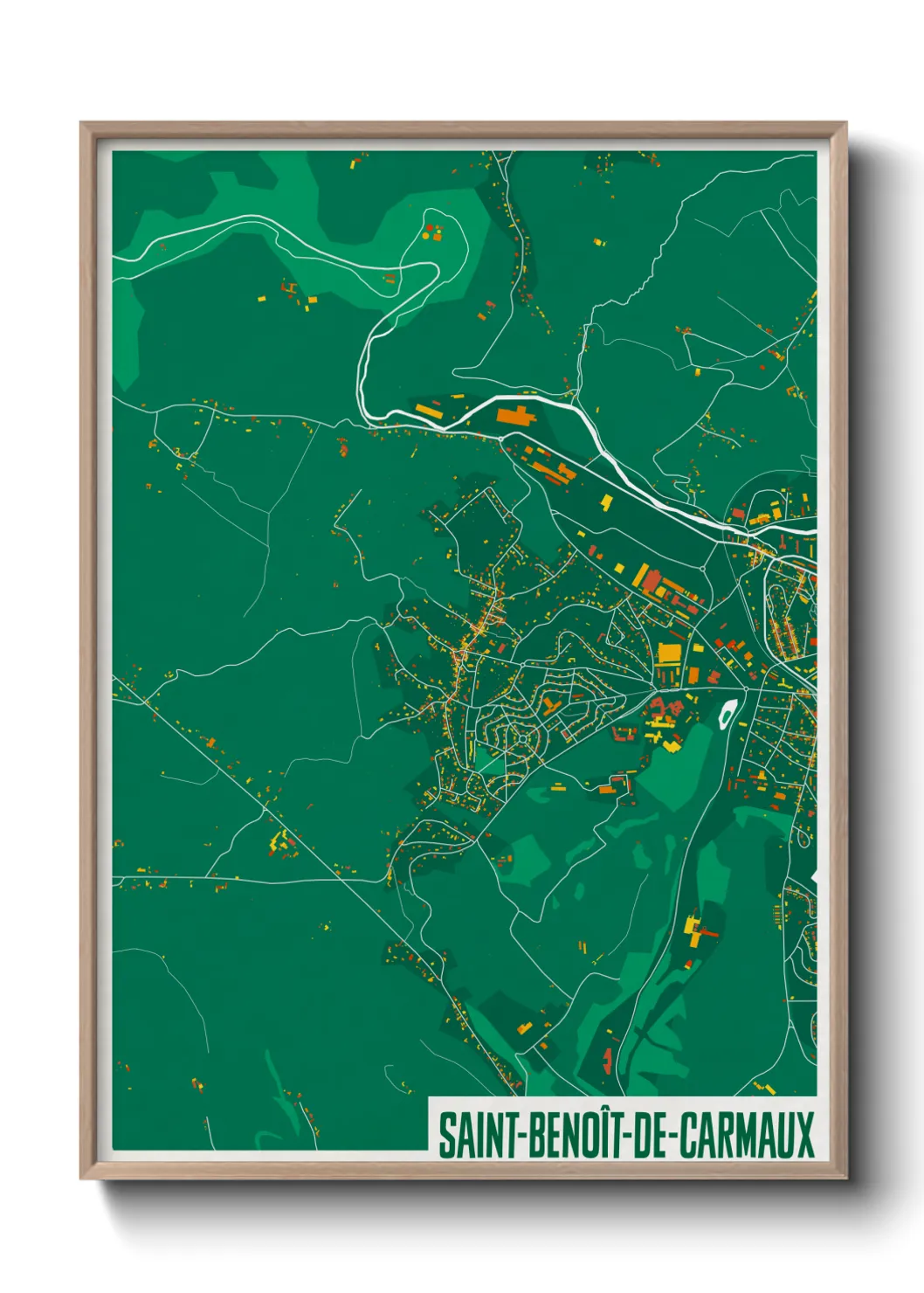 Une affiche de carte sur Saint-Benoît-de-Carmaux