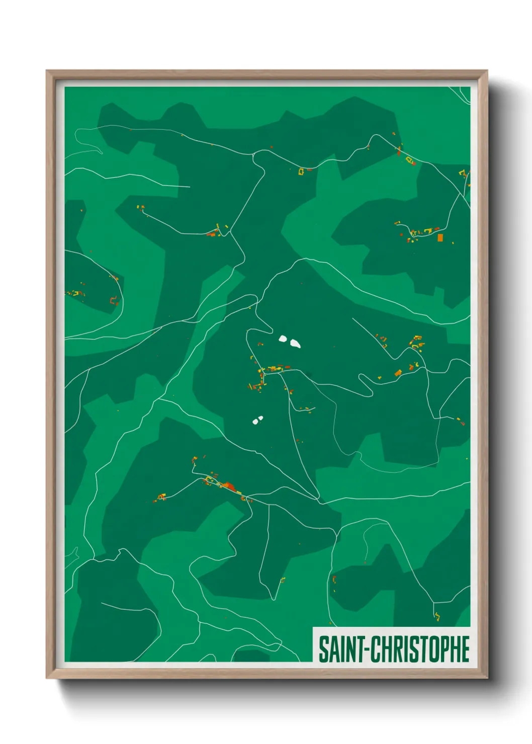 Une affiche de carte sur Saint-Christophe