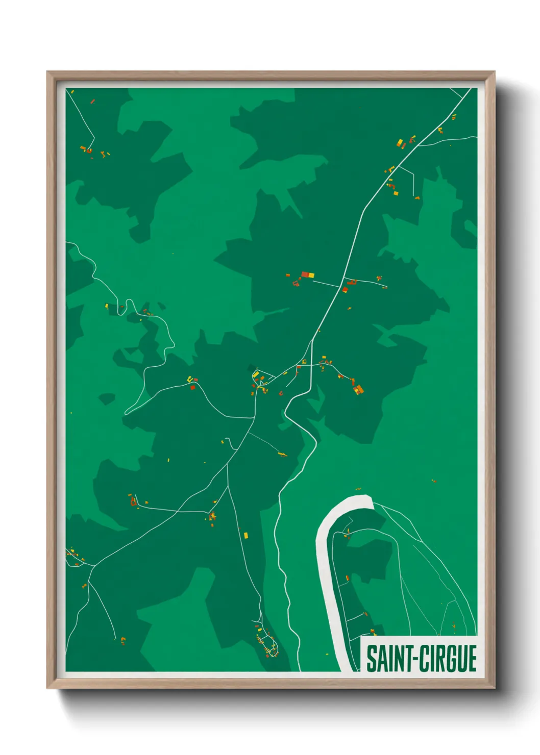 Une affiche de carte sur Saint-Cirgue