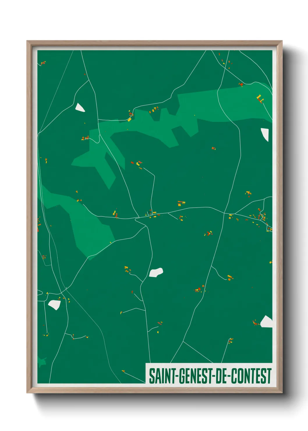 Une affiche de carte sur Saint-Genest-de-Contest