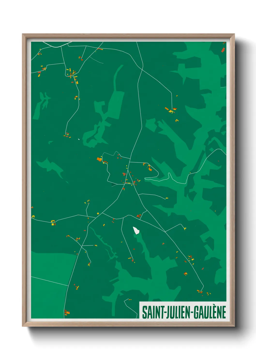 Une affiche de carte sur Saint-Julien-Gaulène