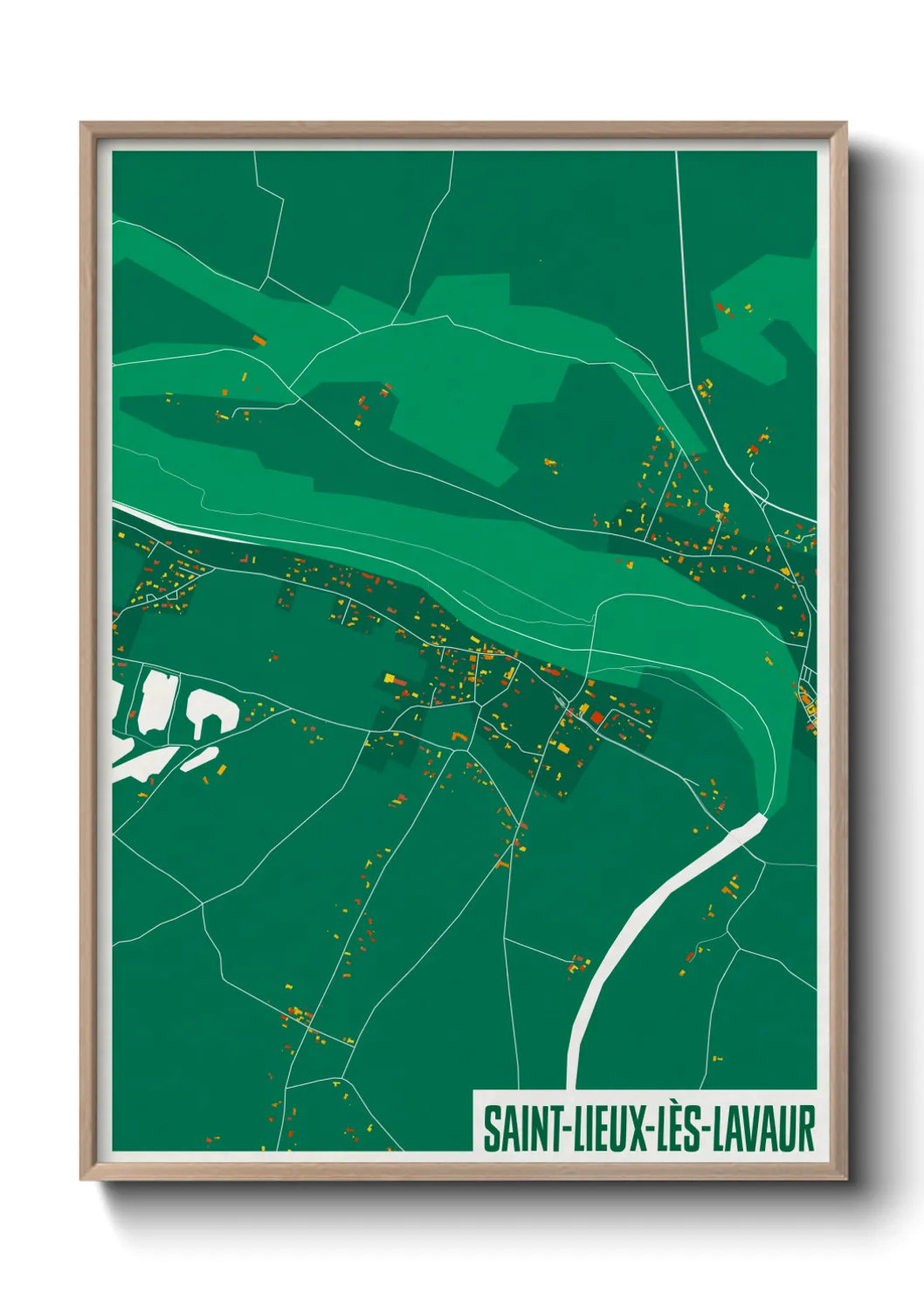 Une affiche de carte sur Saint-Lieux-lès-Lavaur