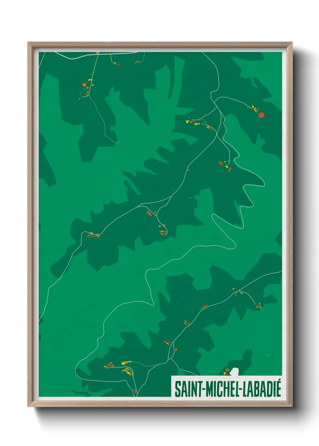 Une affiche de carte sur Saint-Michel-Labadié