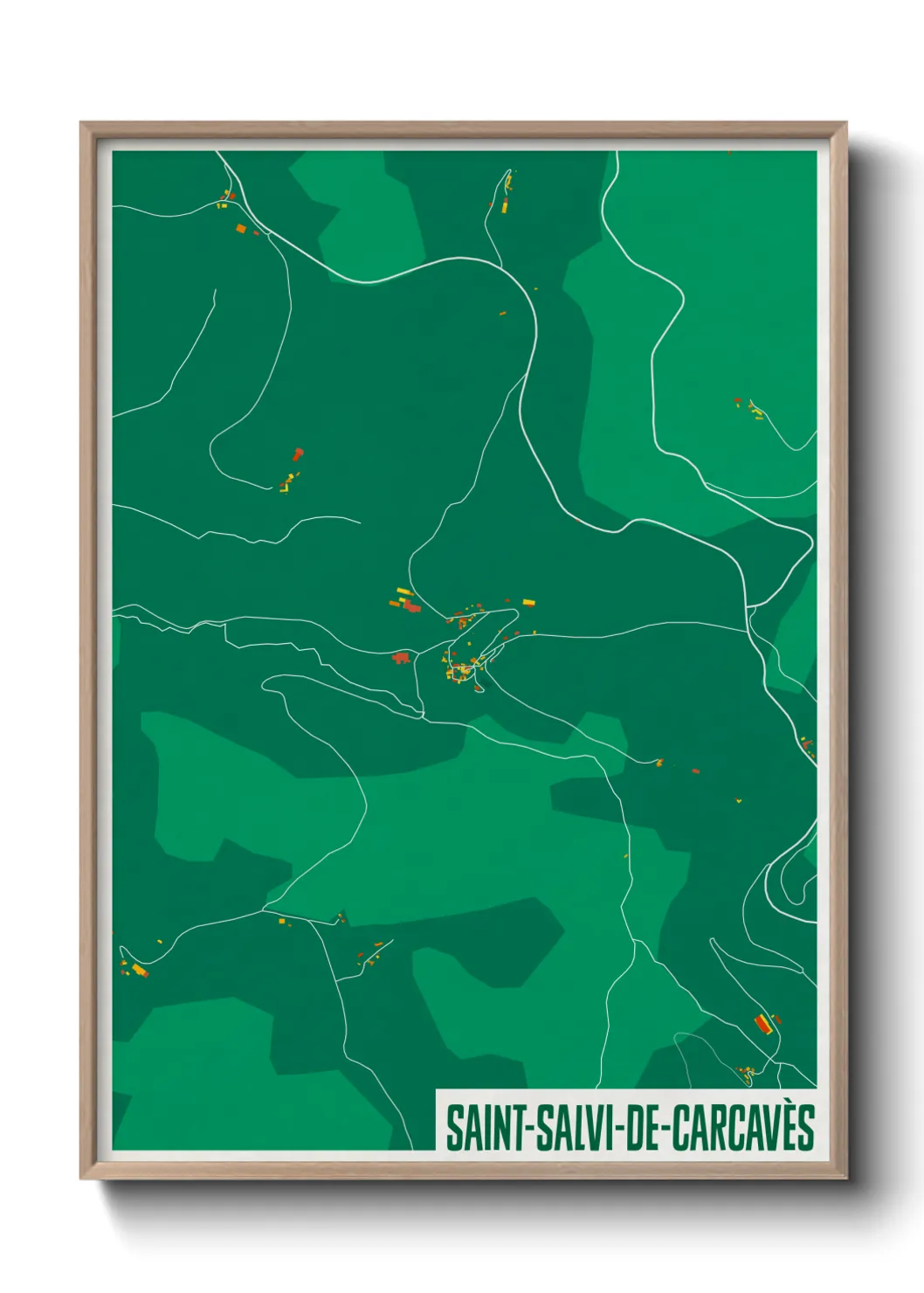 Une affiche de carte sur Saint-Salvi-de-Carcavès