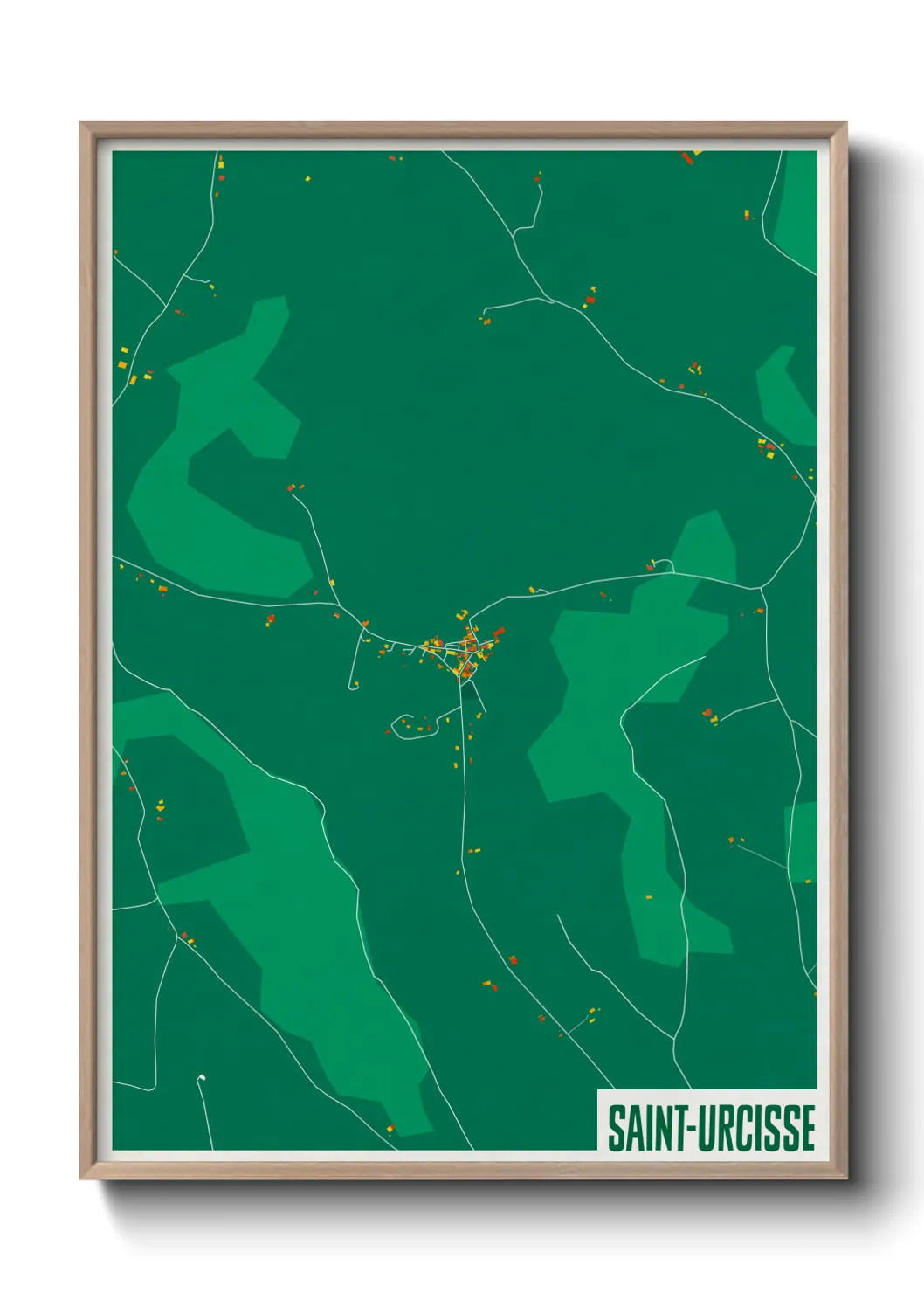 Une affiche de carte sur Saint-Urcisse