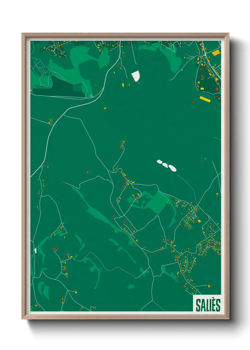 Une affiche de carte sur Saliès