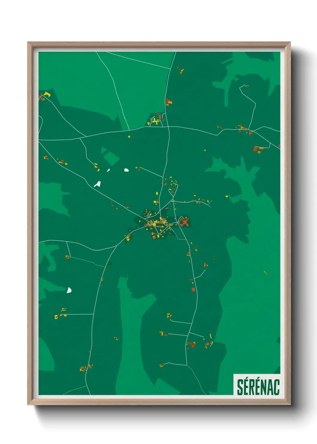 Une affiche de carte sur Sérénac