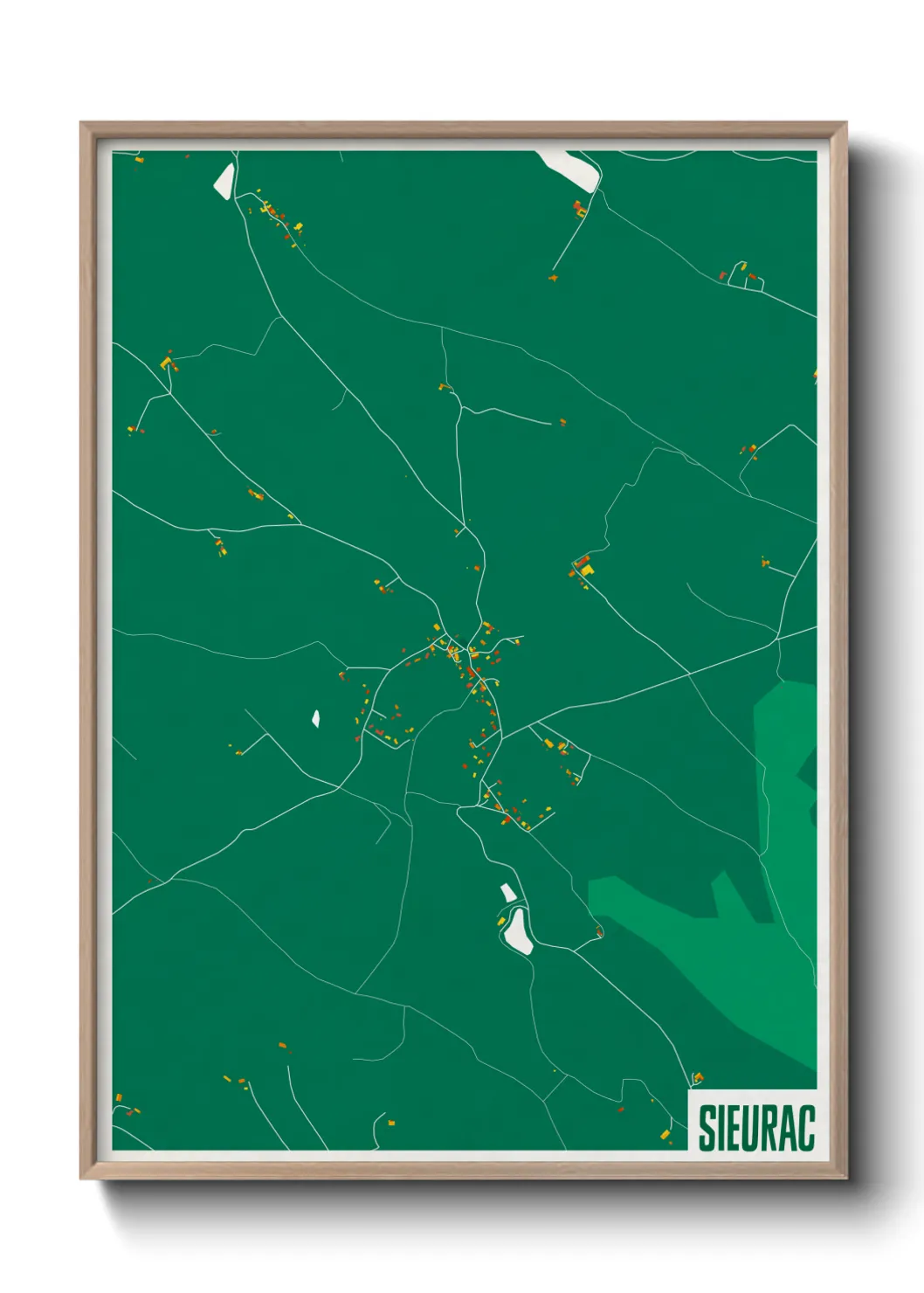 Une affiche de carte sur Sieurac