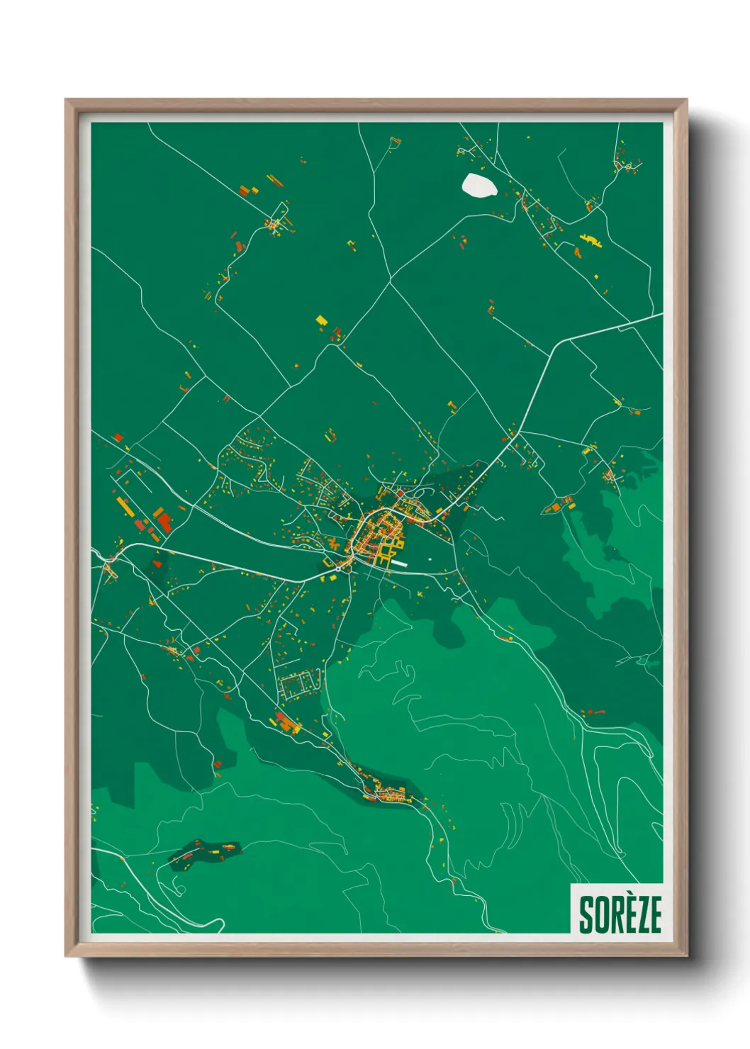 Une affiche de carte sur Sorèze
