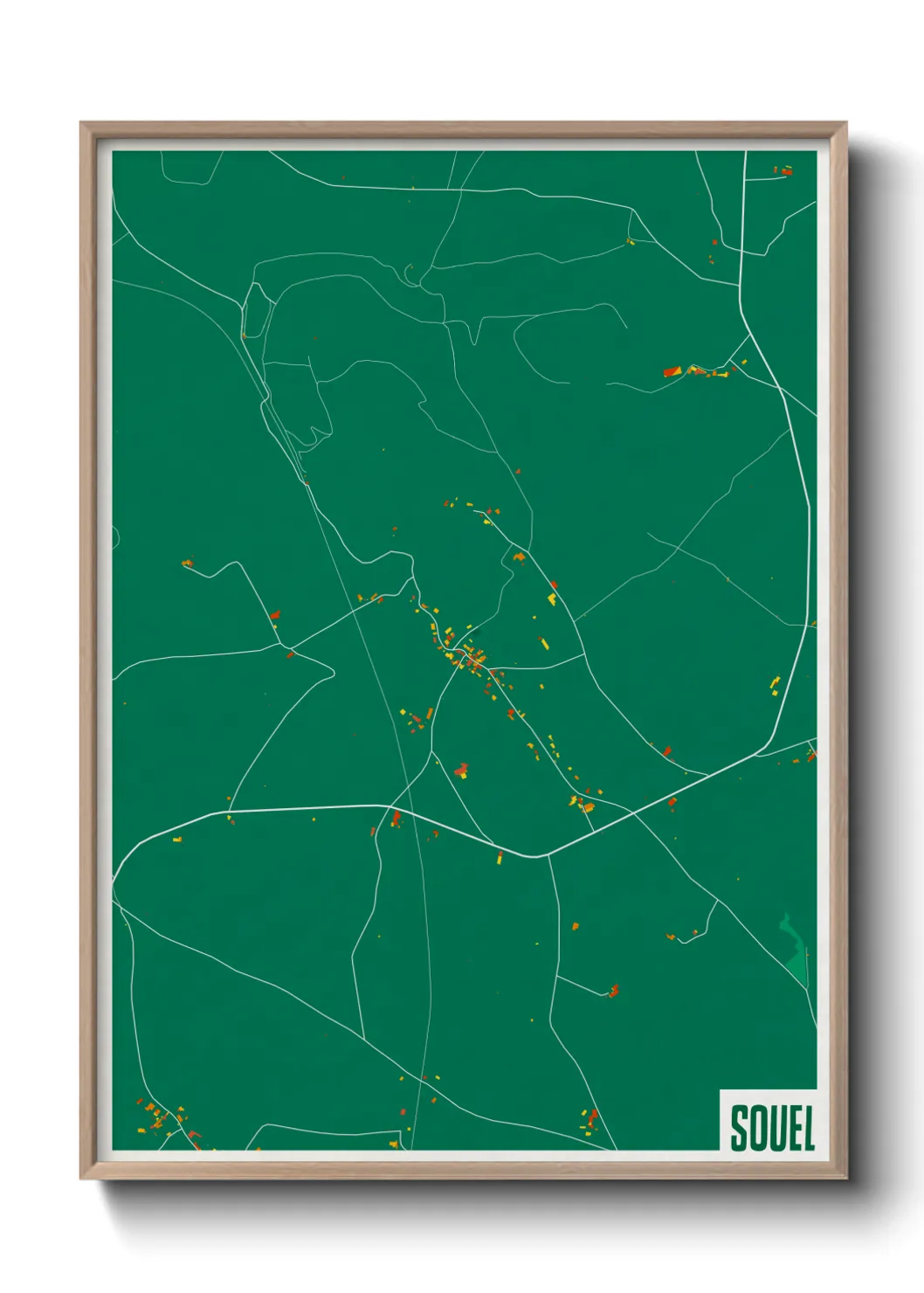 Une affiche de carte sur Souel
