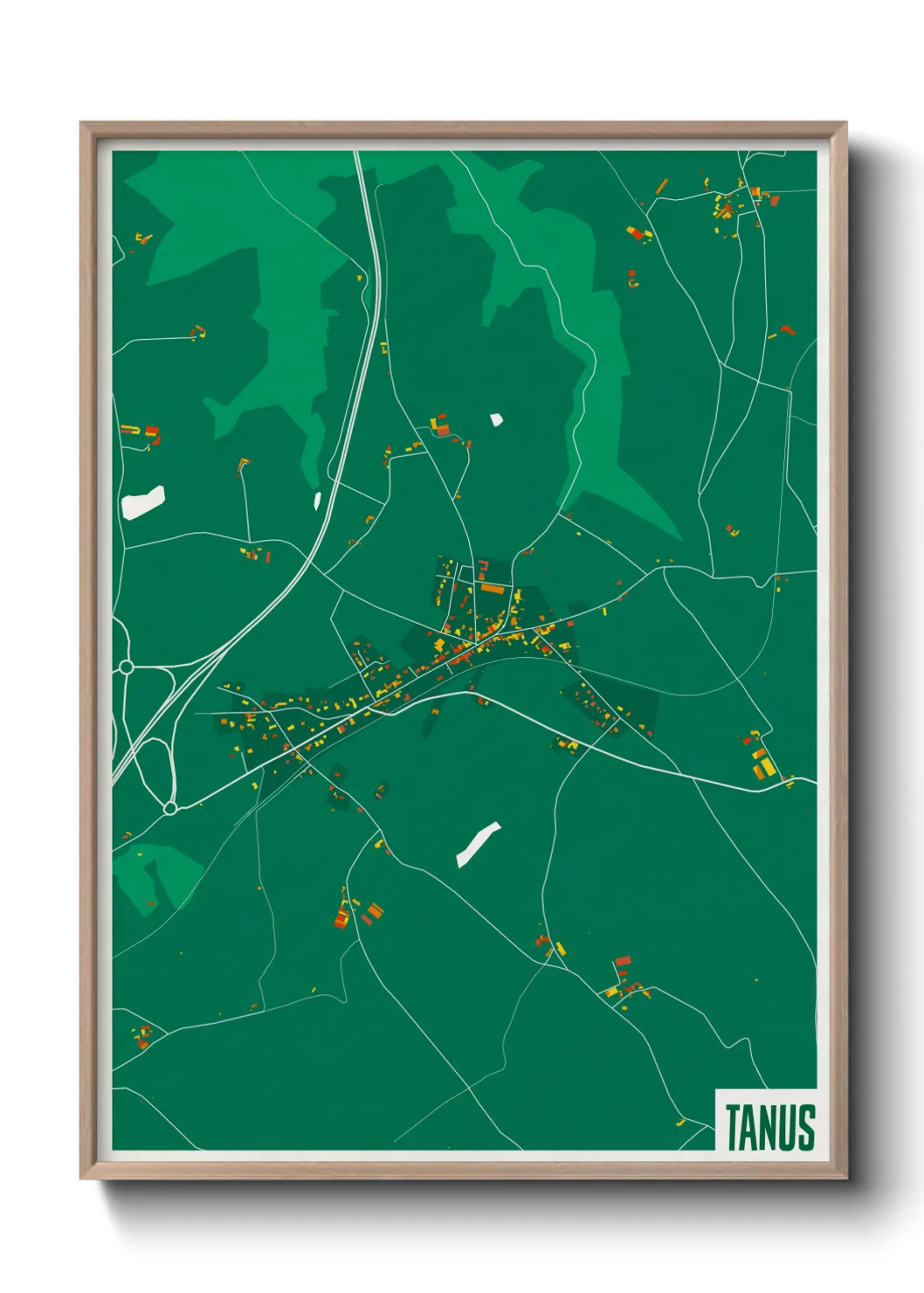 Une affiche de carte sur Tanus