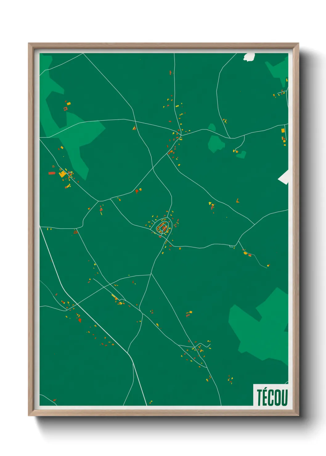 Une affiche de carte sur Técou