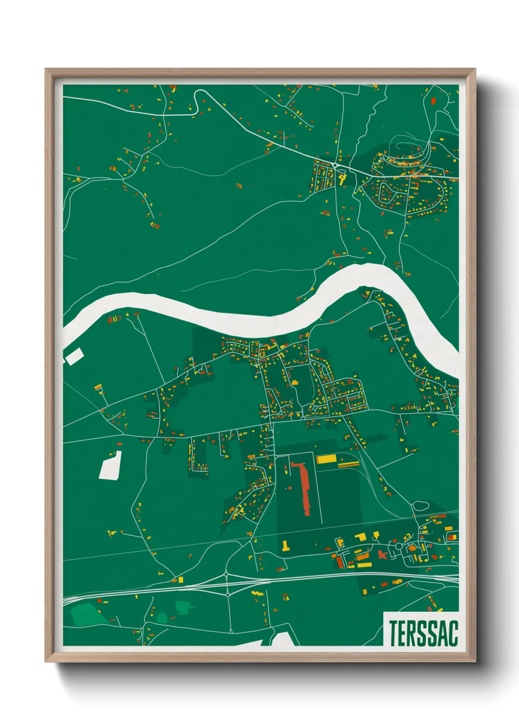 Une affiche de carte sur Terssac