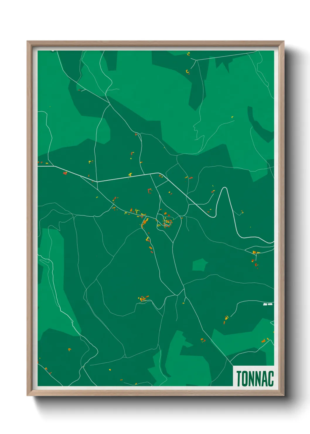 Une affiche de carte sur Tonnac