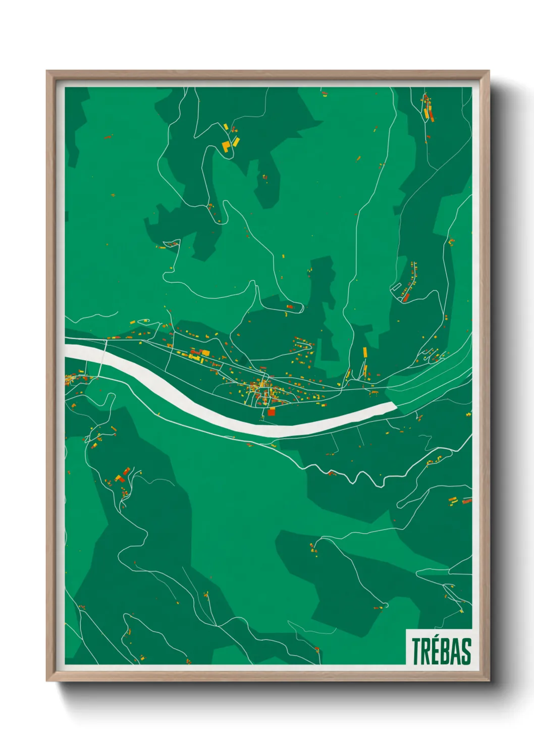 Une affiche de carte sur Trébas