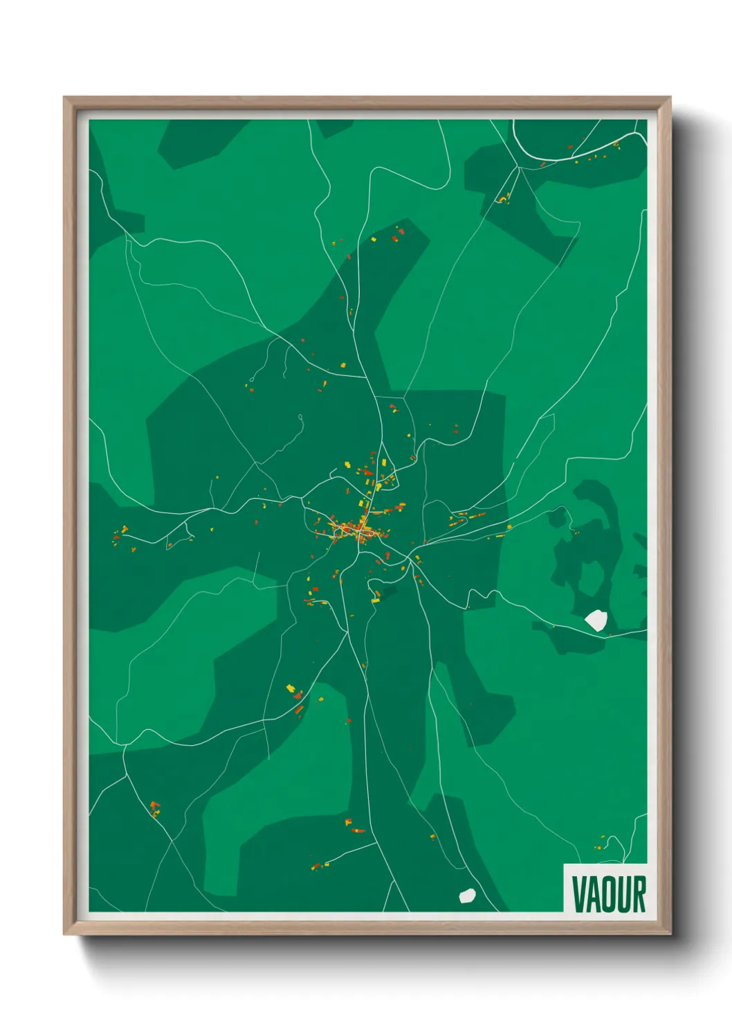 Une affiche de carte sur Vaour
