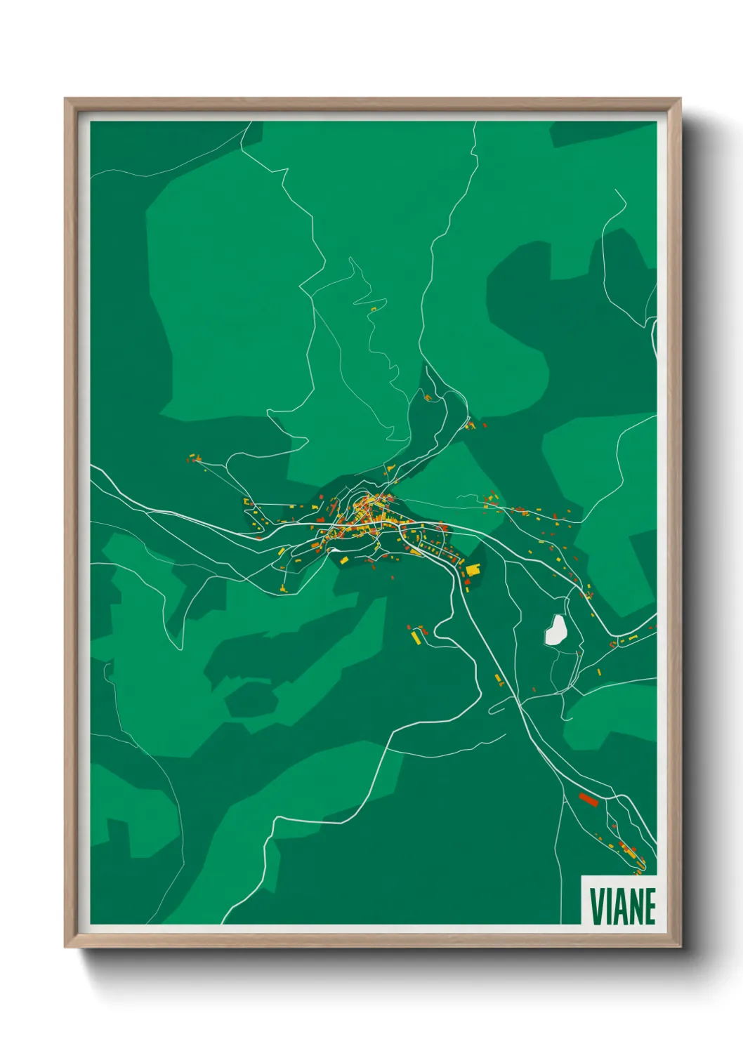 Une affiche de carte sur Viane