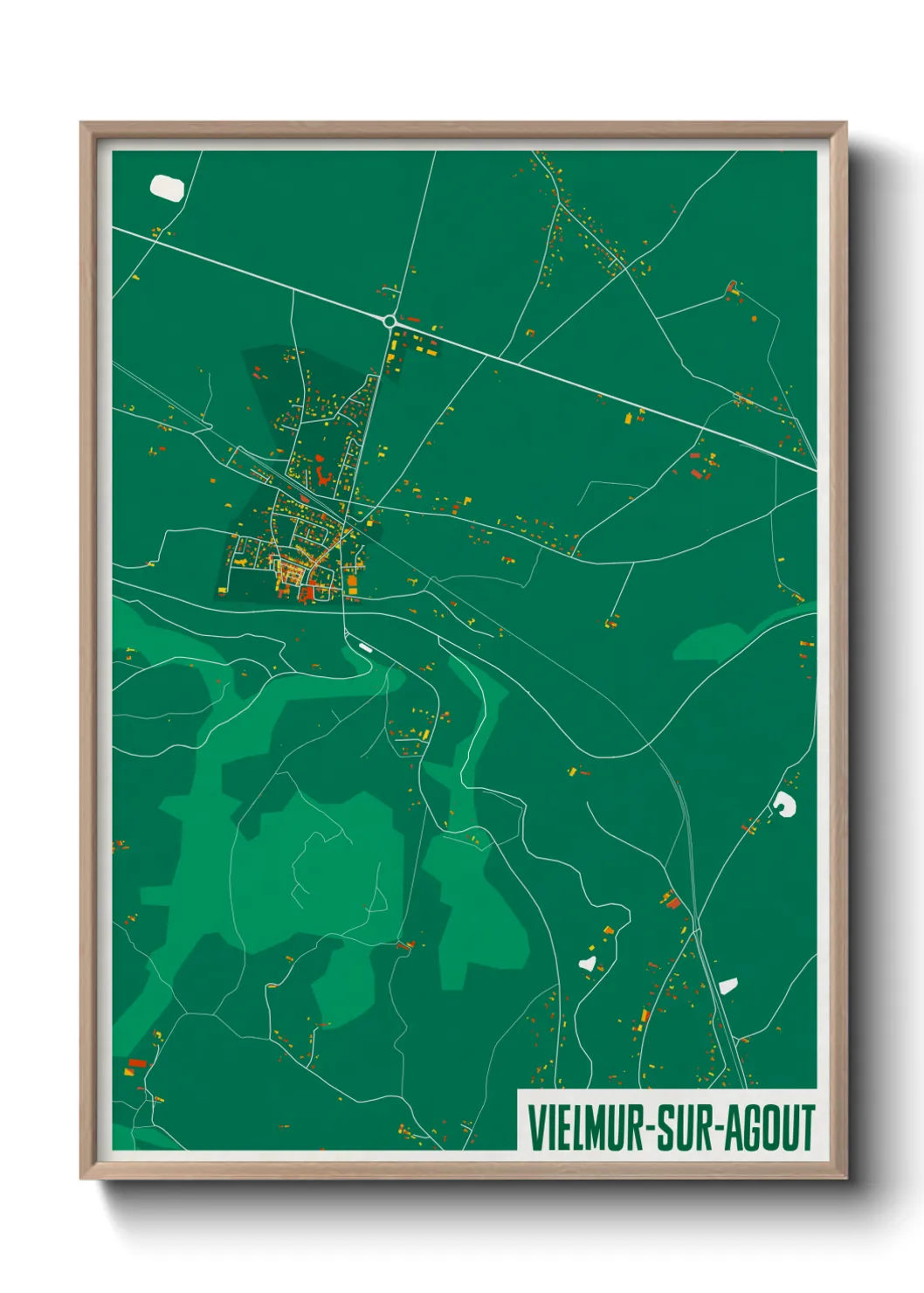 Une affiche de carte sur Vielmur-sur-Agout