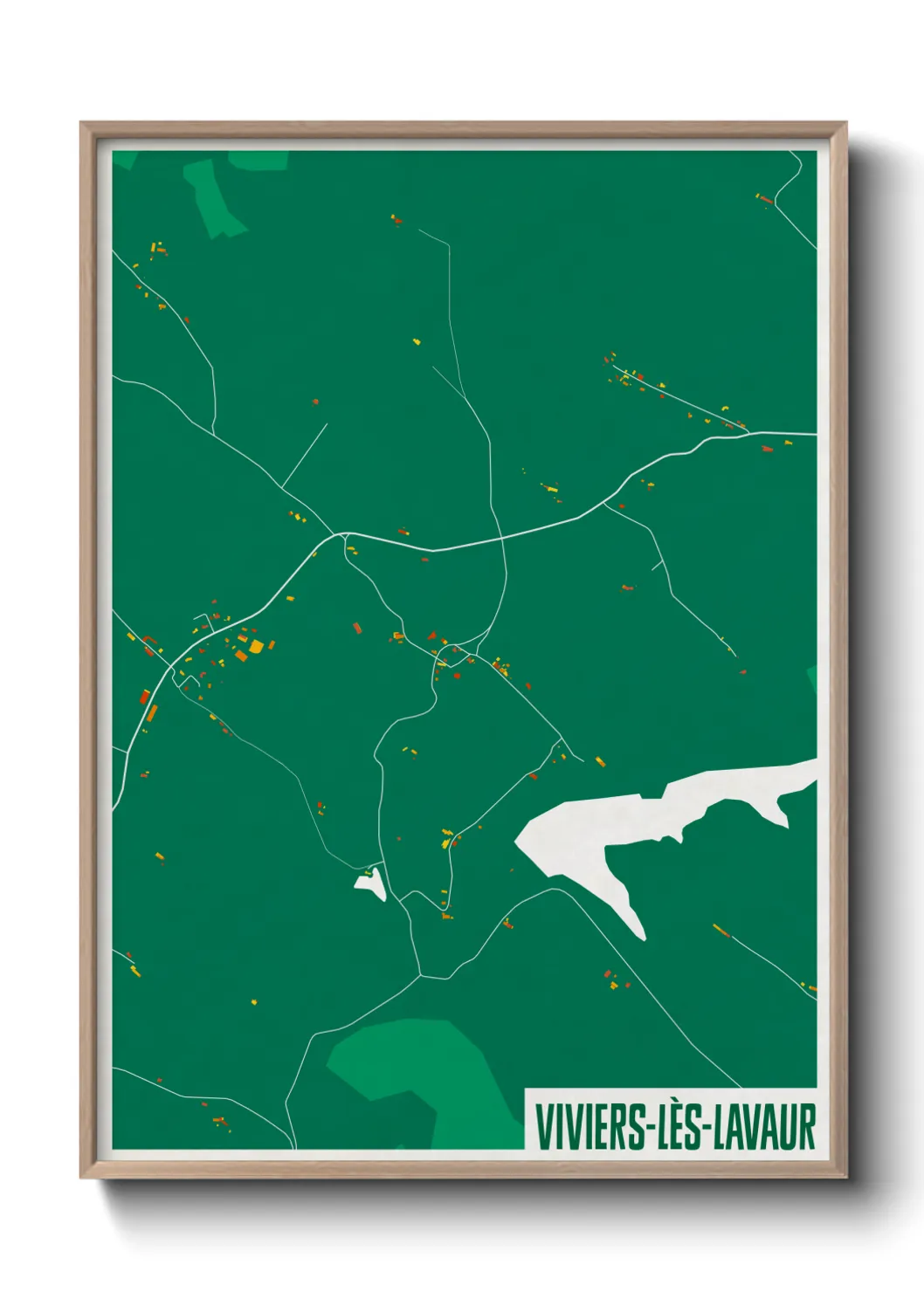 Une affiche de carte sur Viviers-lès-Lavaur