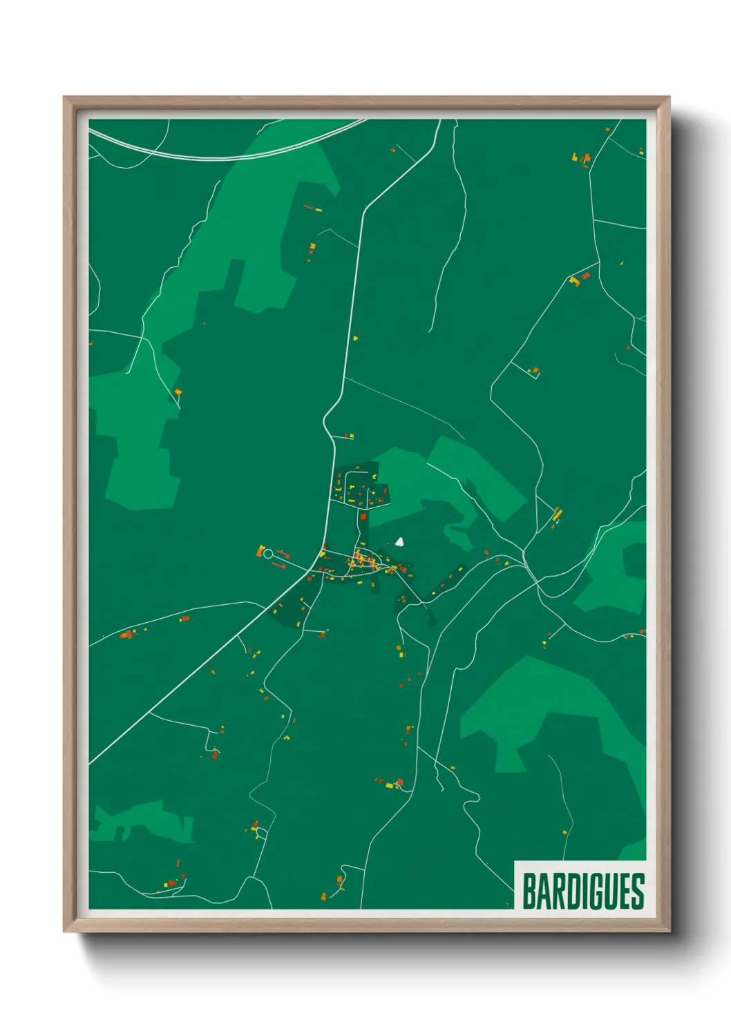 Une affiche de carte sur Bardigues