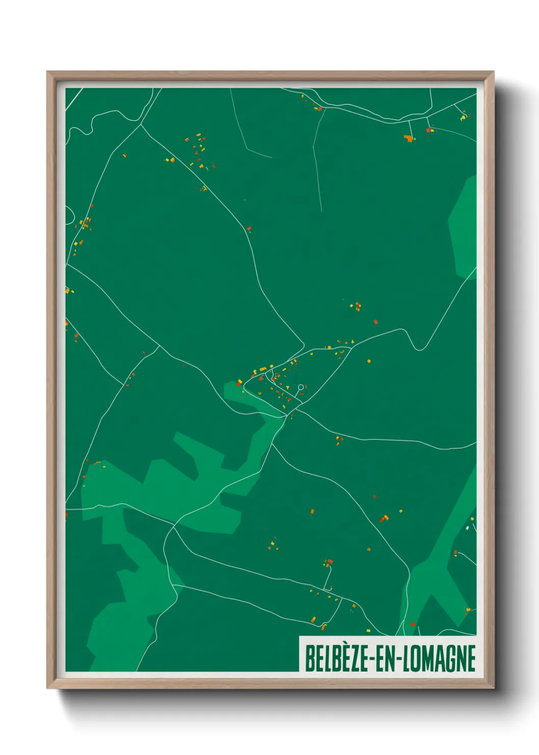 Une affiche de carte sur Belbèze-en-Lomagne