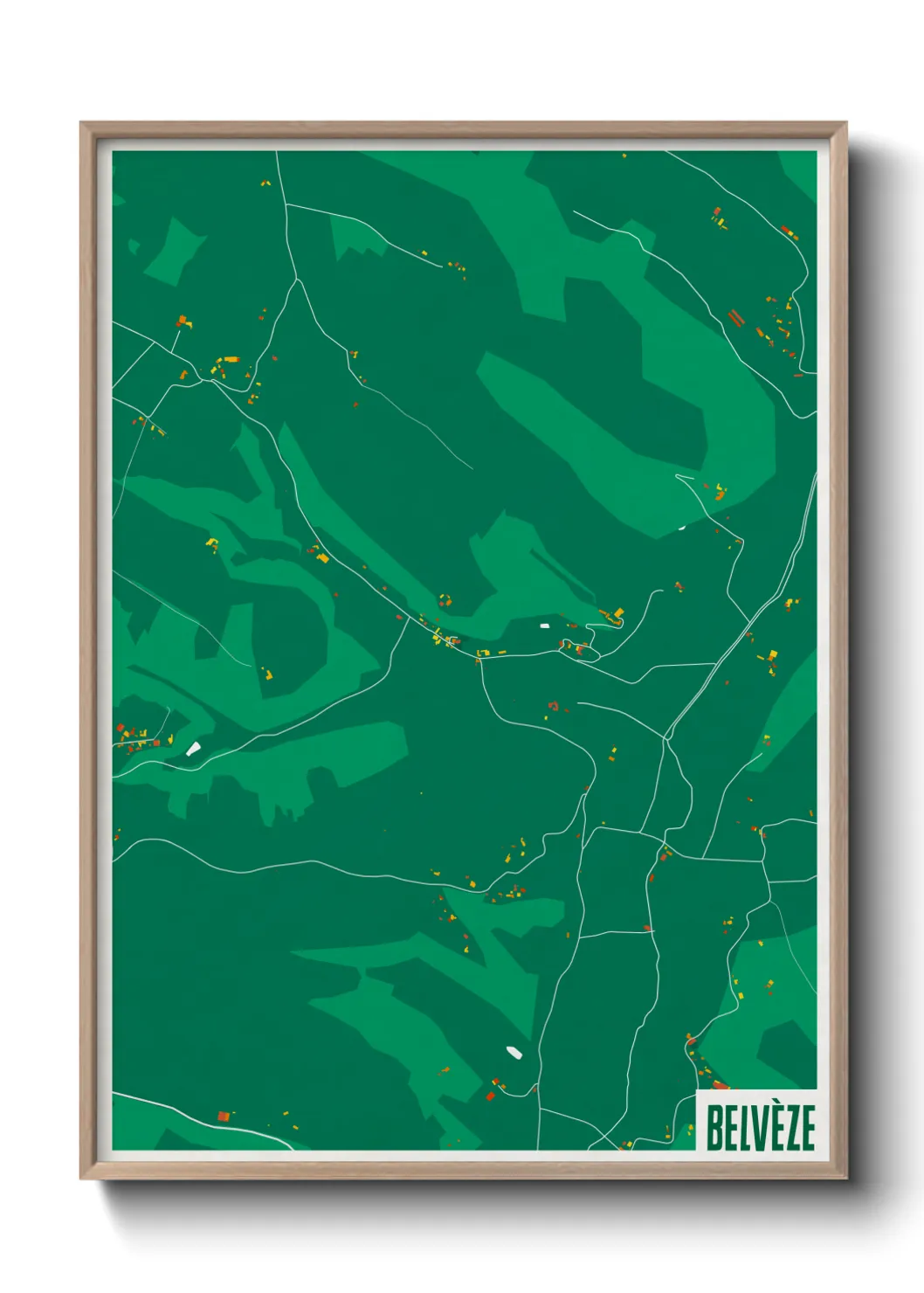 Une affiche de carte sur Belvèze