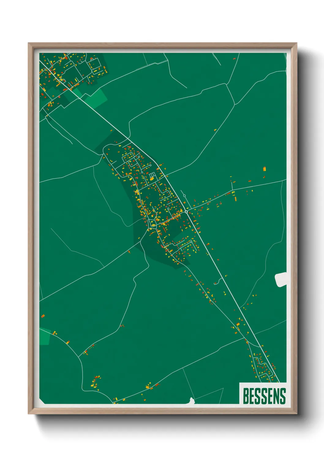Une affiche de carte sur Bessens