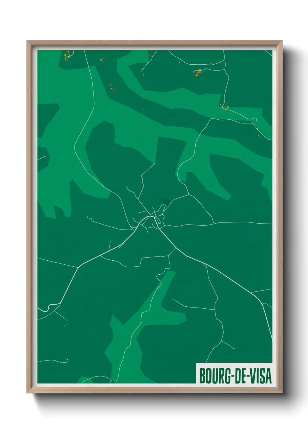 Une affiche de carte sur Bourg-de-Visa
