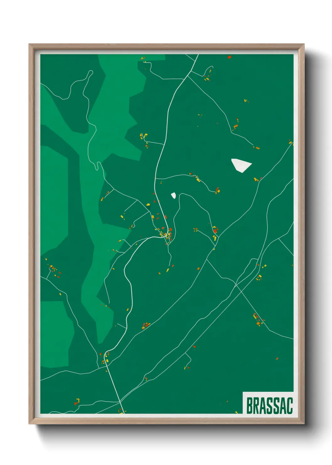 Une affiche de carte sur Brassac