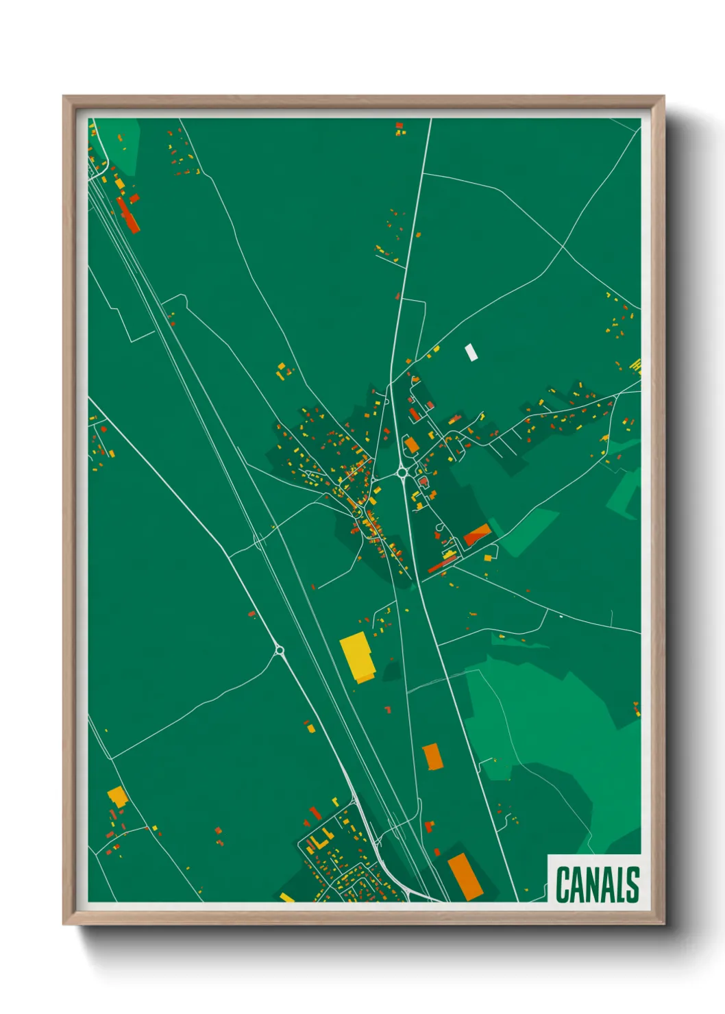 Une affiche de carte sur Canals