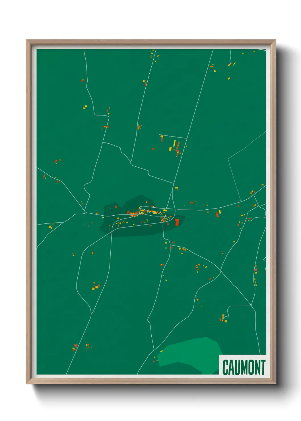 Une affiche de carte sur Caumont