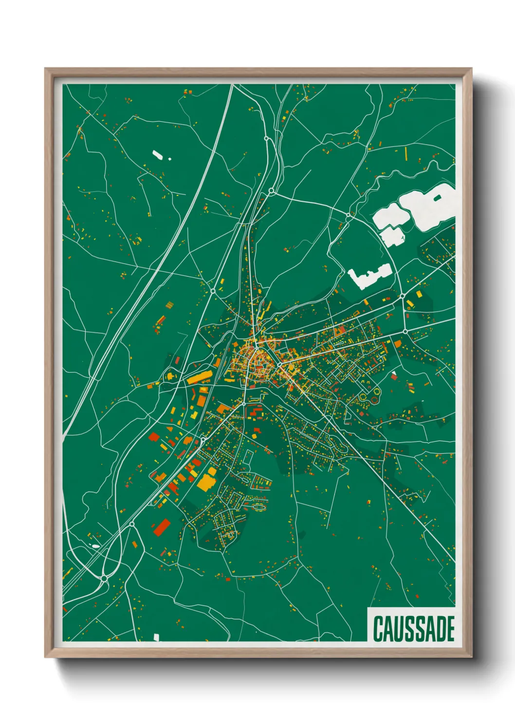 Une affiche de carte sur Caussade
