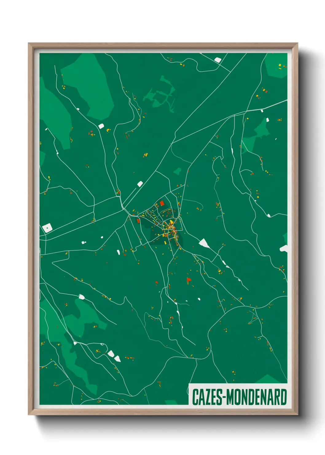 Une affiche de carte sur Cazes-Mondenard
