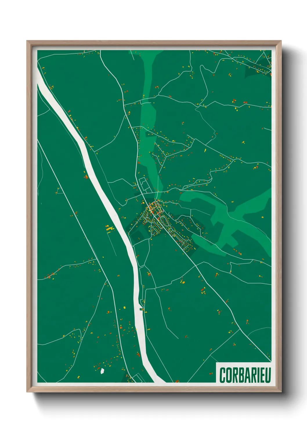 Une affiche de carte sur Corbarieu