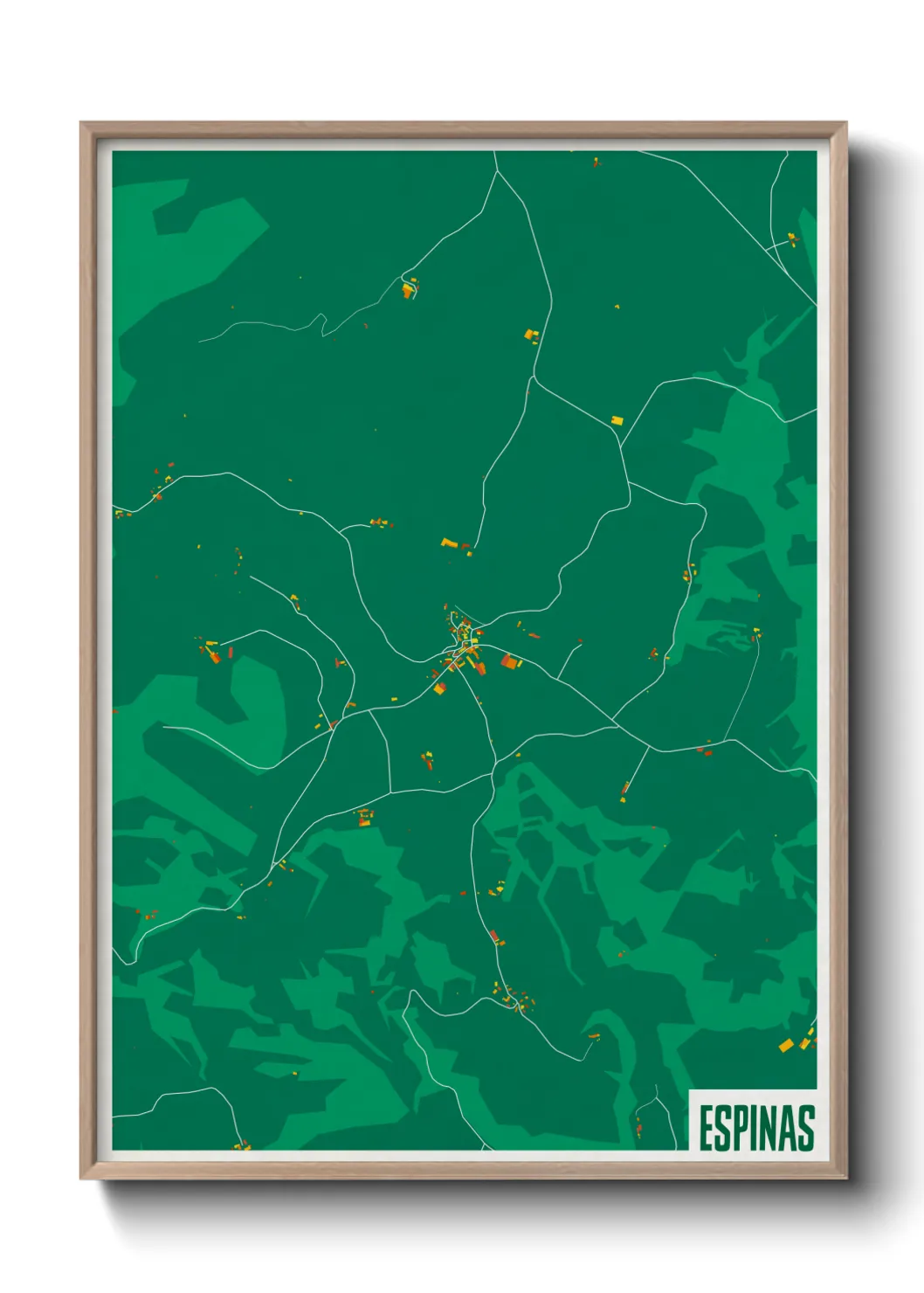 Une affiche de carte sur Espinas