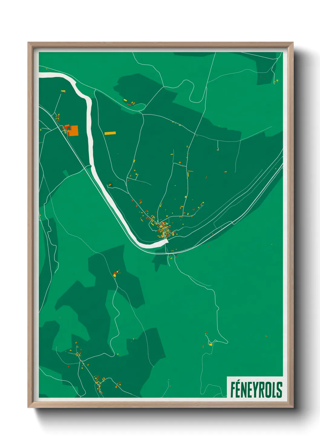 Une affiche de carte sur Féneyrols