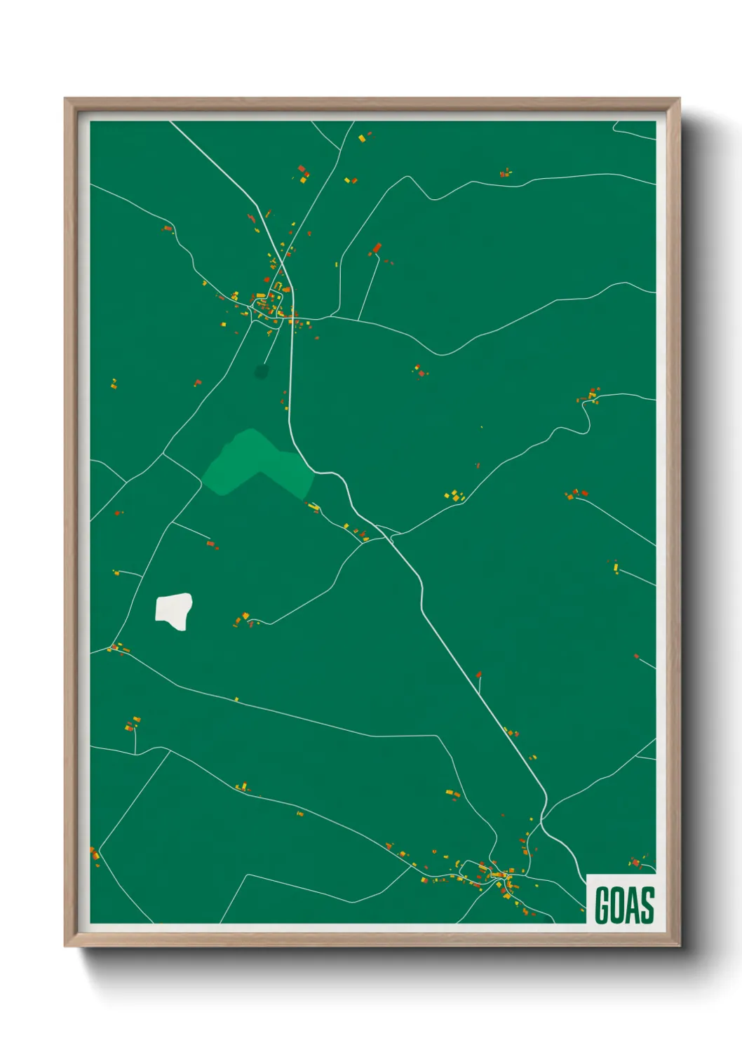 Une affiche de carte sur Goas