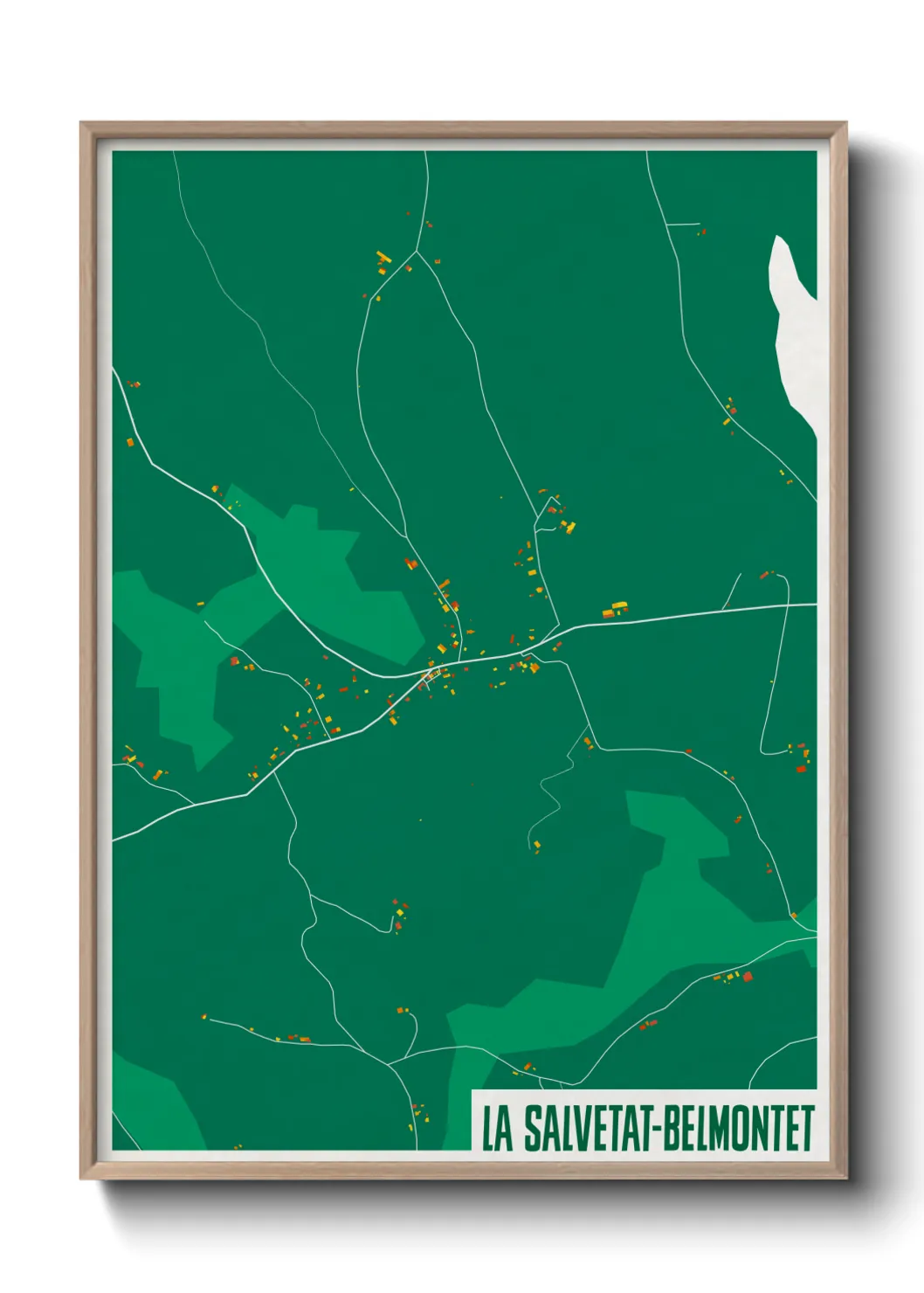 Une affiche de carte sur La Salvetat-Belmontet