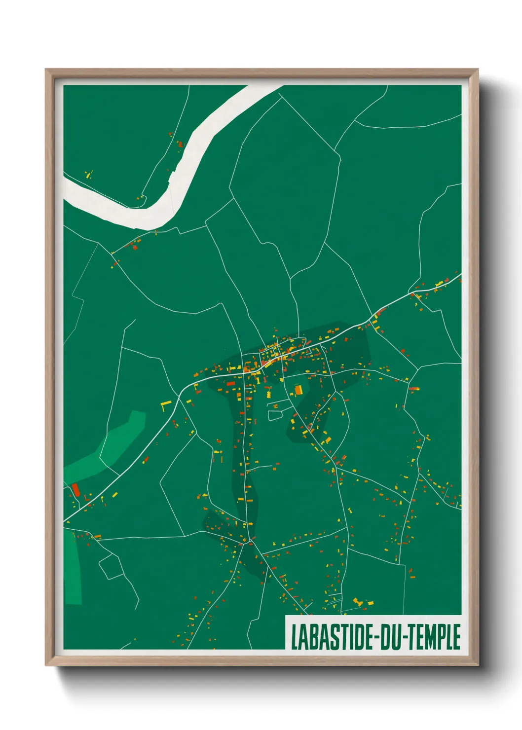 Une affiche de carte sur Labastide-du-Temple